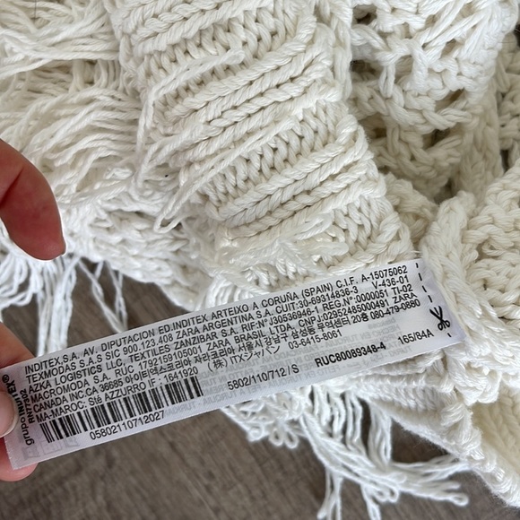 Zara open knit fringe trim sweater - Picture 11 of 14